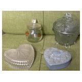 Trinket box lidded jar lot - dirty