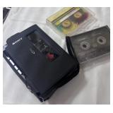Vintage Sony Portable Cassette Tape & Case