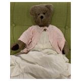 Handmade Mohair Bear in gown