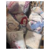 Shabby chic quilt animal quilt pillow embroidery
