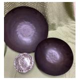 Large metal bowl plate lot