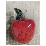 Glass Apple paperweight art glass