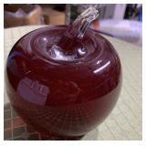 glass Apple paperweight art glass