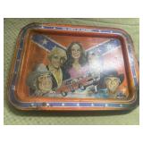 Duke's of Hazard tv tray dirty metal rusty vintae