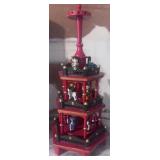 Vintage Carousel Wooden Pyramid Windmil 3 Tier