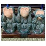 Hear, Speak, See No Evil LARGE MONKEY FIGURINE