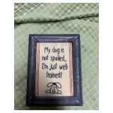 6' hand stitched dog humor wall hanging picture