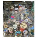 Vintage Large thread lot in lucite acrylic case
