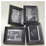 Macabre art matching set of 4 9.5' x 7.5 o