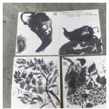 Set of 4 9.5'x10.5 Chinese watercolor wall art