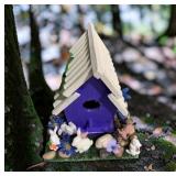 Purple bird house w/ figurines