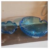 Vintage Art Glass Controlled Bubble Bowls
