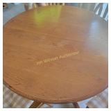4 Round Back Chairs, Round Pedestal Table, Leaf