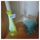 Fenton Topaz Opalescent Hobnail Bud Vase