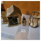 Vintage All Americana Metal Musical, Candle Holder