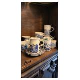 Vintage Churchhill Blue Willow Cups and Saucers