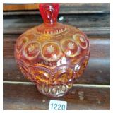 Vintage Amber Moon and Star Candy Dish