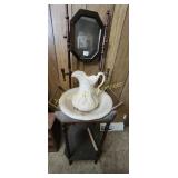 Wash Stand  with Pitcher and Bowl