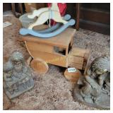 Wood Truck, Rocking Horse, Statues