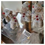 Vintage Porcelain Clown Figures, Playing Musical