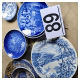Vintage Blue Ware Plates
