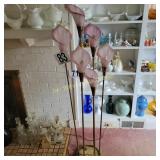 Vintage MCM Pink Calla Lilly Lamp Plastic Shade