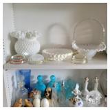 Cobalt Blue Pitcher,  Milk Glass,