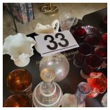 Vases, Amber, Milk Glass, Red