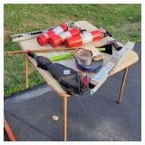 Fire Ext., Umbrella, Card Table, Scraper