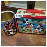 Disney Lunch Box, Coffee Can