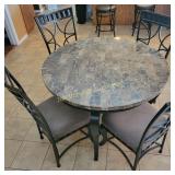 Marble Top Table and 4 Matching Chairs