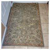 3x5 100 % Wool Pile Olive/Gold Rug