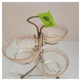 MC Art Deco Regency Lazy Susan Bowls