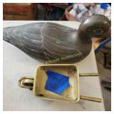 Brass Duck and Wheel Barrow