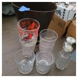 Glasses and Trash Can
