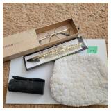 Vintage Beaded Clutch Purse, Glasses, Bracelet