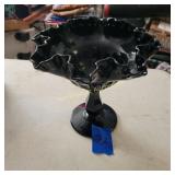 Black Amethyst Compote Fluted Sides