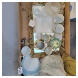 Mirrored Tray, Karamachi Creamer, Covered Sugar ,