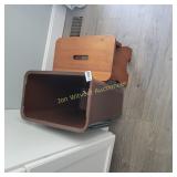 Trash Can , Wood Stool