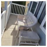 Wicker Love Seat and Table