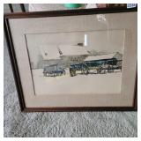 "Rural Holiday" by Andrew Wyeth  Framed 21"x23"