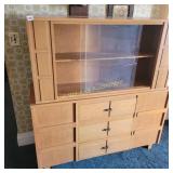 Mid Century Modern China Cabinet 2 piece,