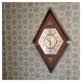 Mid Century Modern Diamond Shape Wall Clock