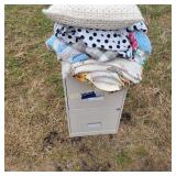 2 Drawer File Cabinet and Blankets
