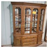 Tell City Style China Cabinet, Lighted, Glass