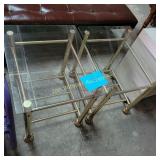Brass and Glass End  Tables