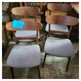 4 Vtg Wood Dining Chairs