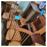 4 Vtg Wood Dining Chairs