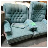 2 Vtg MCM Flexsteele  Chairs, Tuffed Backs