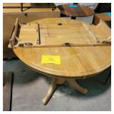 Blonde Round Table and Leaf